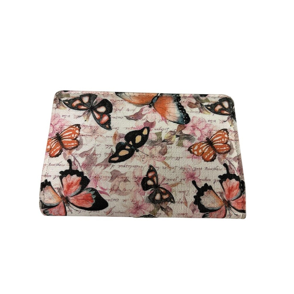 Safe Keeper Wallet Womens Multicolor Butterfly Print Snap Closure - Picture 5 of 5